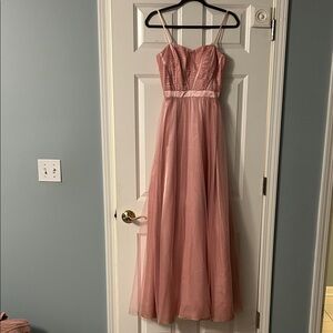Hailey Logan strapless pink dress size 3/4